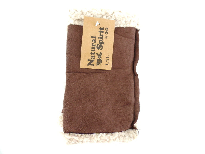 Handschuhe Fingerlos dunkel Braun L / XL Kunstleder Kunstfell Natural Spirit