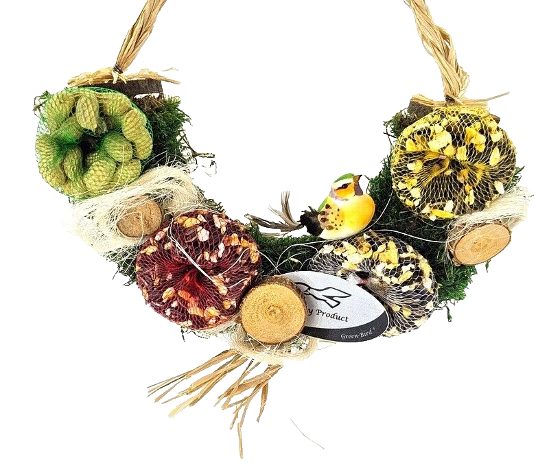 Vogelfutter zum Aufhängen schöne Dekoration Sonnenblumenkerne Mais Erdnüsse Mix