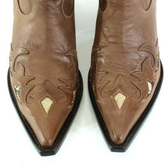 Westernstiefel 38 Braun Short Natural Braun Applikationen Leder spitz Pistolero