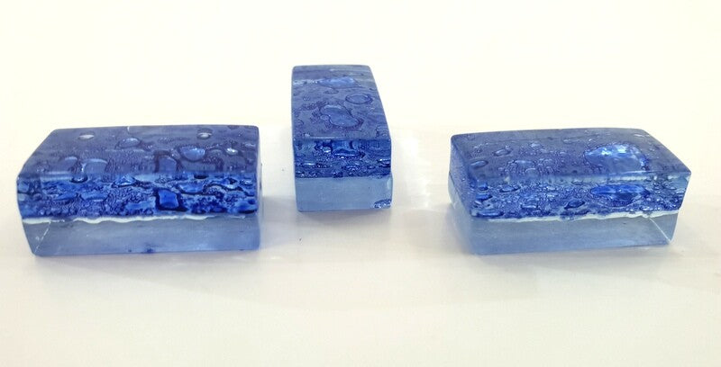 Mosaiksteine Waterdrops Blau Bubble Dream 500 g glatt Rechteck Mosaik