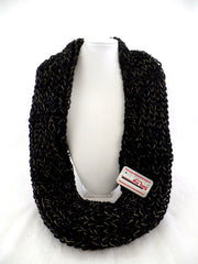 Schal Rundschal Schwarz Loop Wickelschal Schlauchschal gestrickt Polyester dick