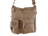 BAG STREET TASCHE KAKI Damen Umhängetasche Reißverschluss Damentasche
