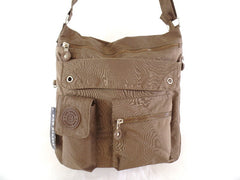 Bag Street Tasche Kaki Damen Umhängetasche Reißverschluss Damentasche