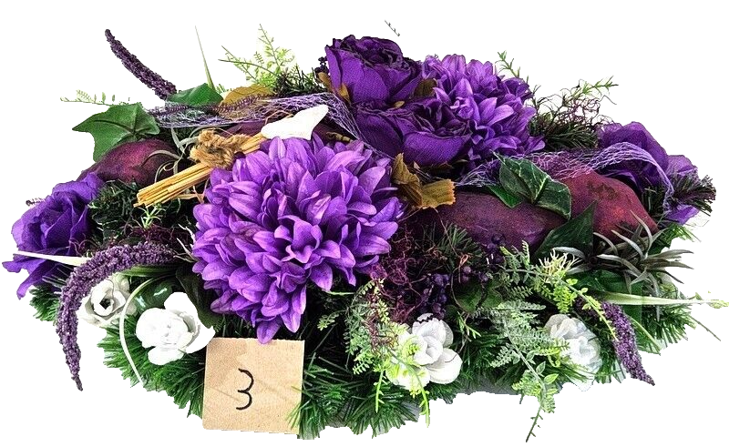 Casa-Poador Grabschmuck Gesteck Exoten Lila künstlich Totensonntag Friedhof Blum