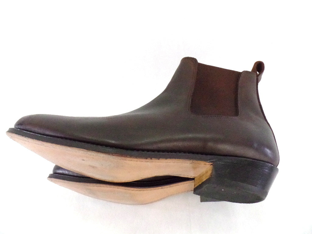 Reitstiefelette 45 Short Braun Spitz Labor Echtleder USA 11,5, UK 11 Neu