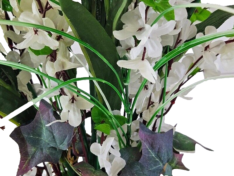Casa-Poador Topfblume Tulpen Ginster Efeu künstlich Rot Weiß Kunstblume Deko