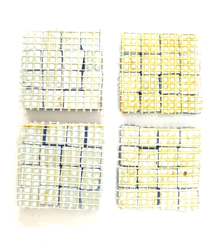 Glasmosaik Blau matt Glas Borde 4 x Quadrate Mosaik Glas Basteln Deko
