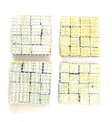 Glasmosaik Blau matt Glas Borde 4 x Quadrate Mosaik Glas Basteln Deko