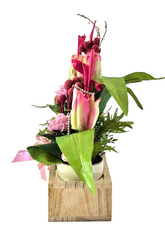Casa-Poador Künstliches Gesteck  Kunstblume in Holzkästchen Blume  Geschenk