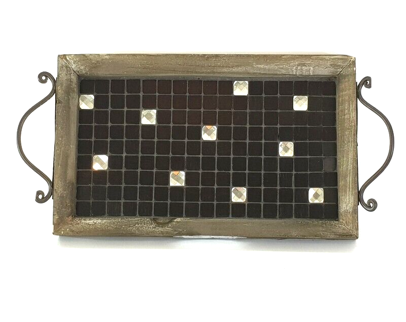 Serviertablett Holztablett 30 x 19 cm Tablett Serviertablett Deko Holz Tablett
