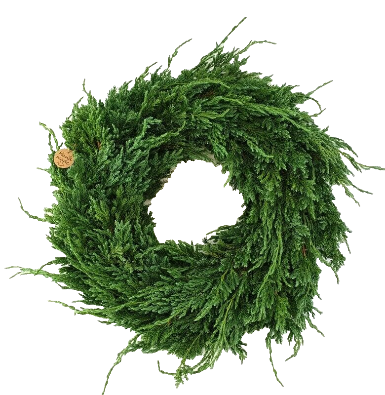 Kranz Wacholder Rohling halbrund Juniperus Adventskranz Frisch 35 cm Dekoration