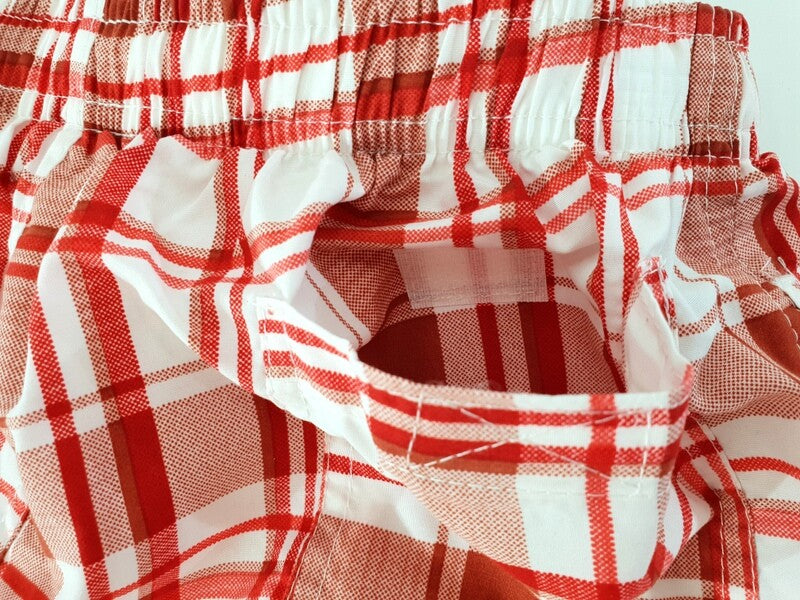 Badehosen Kinder 3 für 2 Badeshorts146 - 158 Rot Blau kariert Shorts Kinder