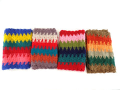 Schal Loop Wickelschal Bunt in 4 Farbvarianten Gelb, Rosa, Beige, Orange wählbar