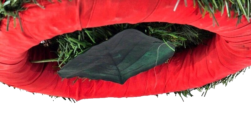 Adventskranz Rot Gold künstliche Tanne 30 cm Kerzen Zapfen Rote Rose