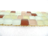 BORDÜRE Glasmosaik milchig Lachs creme braun matt Borde 1 x Streifen 92 Steine