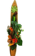 Grabgesteck Calla Kunstblumen grün orange Natur Mix Gedenktage Friedhof