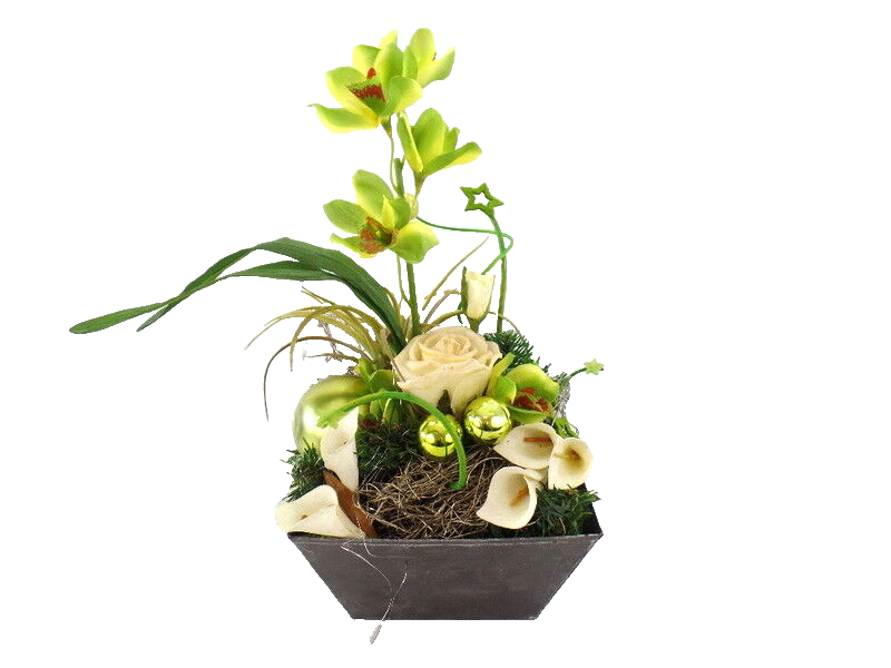 Casa-Poador Weihn.- Gesteck Orchidee Calla Rose Grün künstliche Accessoires Deko
