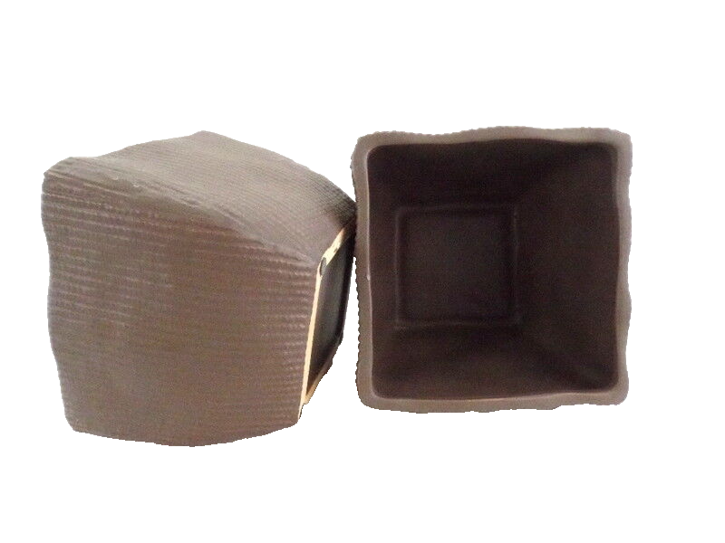 Töpfe Dekoration 2 Übertöpfe 13 cm Hoch dunkelbraun quadratisch  Pflanzen