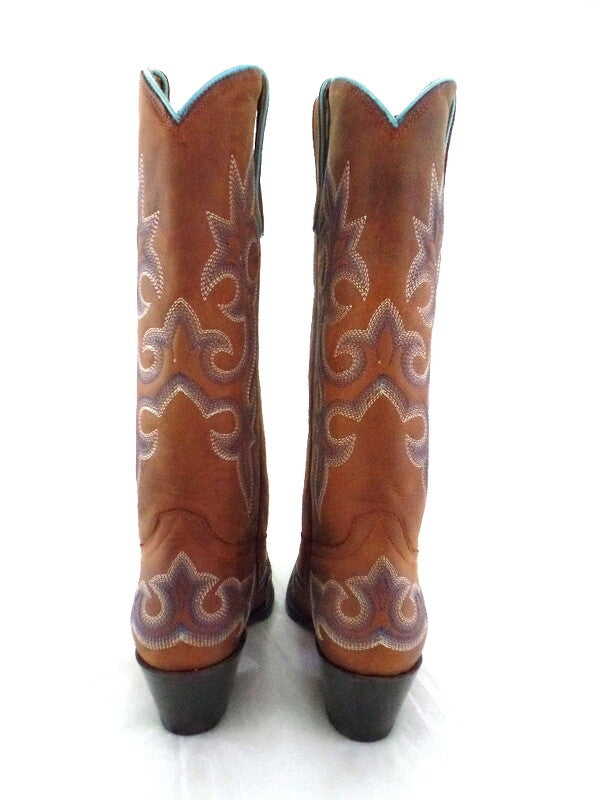 Westernstiefel 38 Hellbraun Lane Cowboystiefel Echt Leder spitz Applikationen