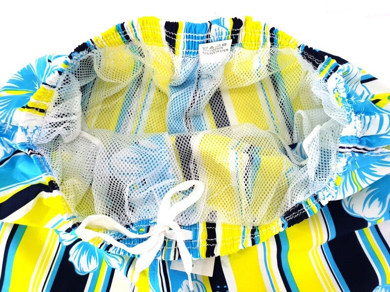 Shorts Badehose Badeshorts XL / XXL Lotus Shorts geblümt gestreift Gelb Blau