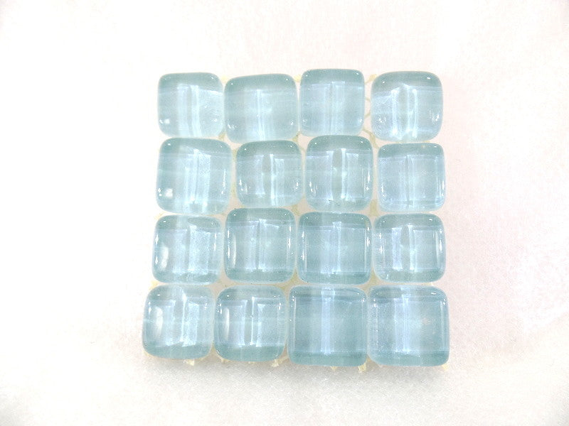 BORDÜRE Glasmosaik Wolkenblau Klarglas Borde 18 Stück 50 x 50 mm 288 Steine 5 mm