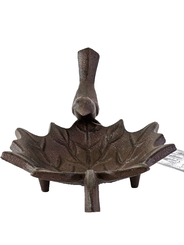 Vogeltränke Gusseisen Blatt Vogelbad Futterschale Vogelfigur Dekoration Geschenk