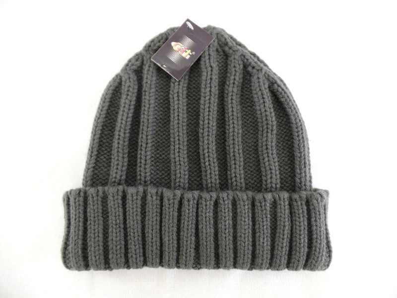 Mütze Strickmütze mit Umschlag Grau Winter Git