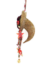 Herz Künstliche Dekotüte Deko zum aufhängen 43 cm L Weihnachten Gold /Rotfarben