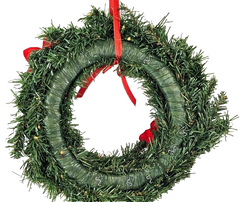 Kranz Türkranz Wandkranz Rot Gold künstliche Tanne 30 cm Weihnachtssterne Zapfen