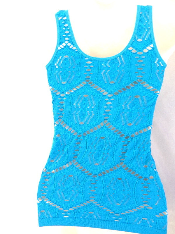 Top Trägertop M / L Vorteilspack 2 er Set Türkis Blau B & X Figurbetont Stretch