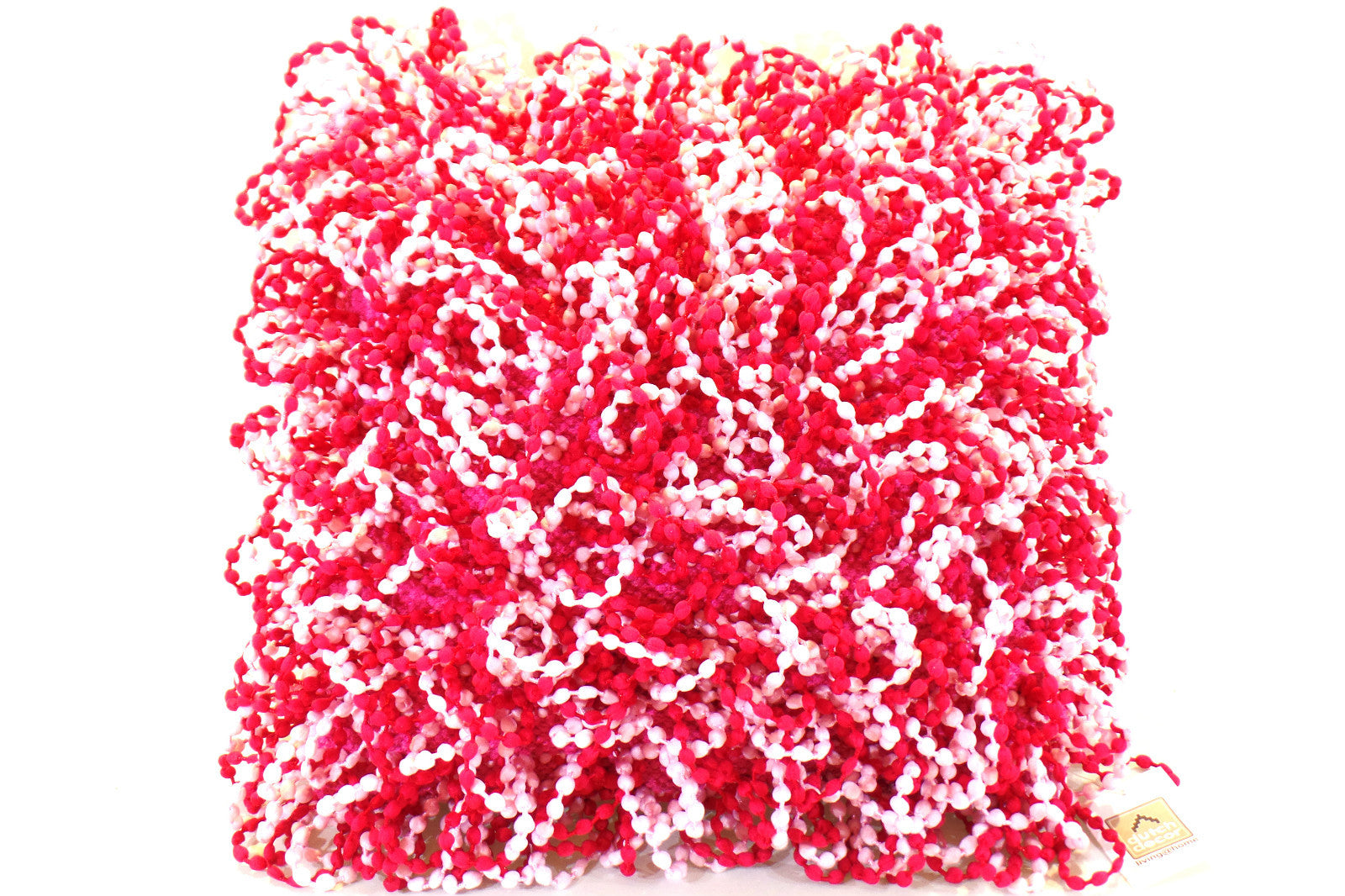 Kissen Rosa / Pink Schlaufen mit Kugel Look 40 x 40 cm Dutch Decor