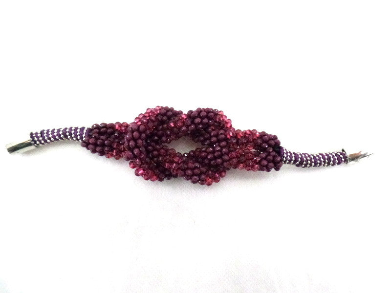 Fashion Jewelry Armband Bordeaux Modeschmuck Magnetverschluss Perlen Knoten
