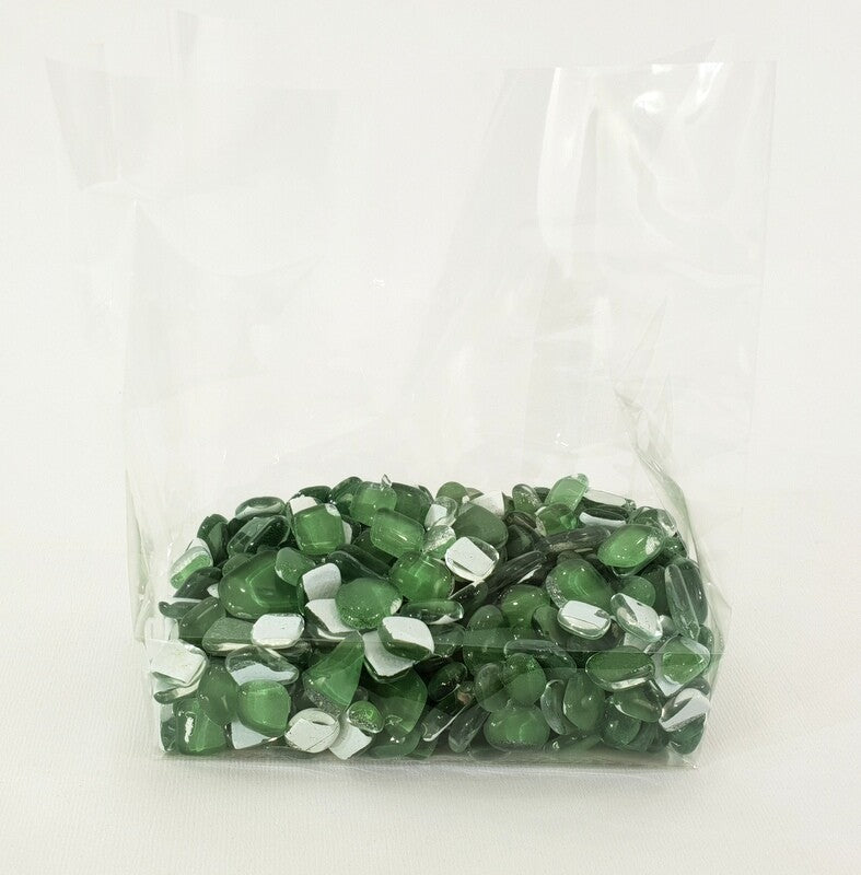 Glasmosaik Grün Glas  500 g  8 - 20 mm transparent unregelmäßig lose Steine