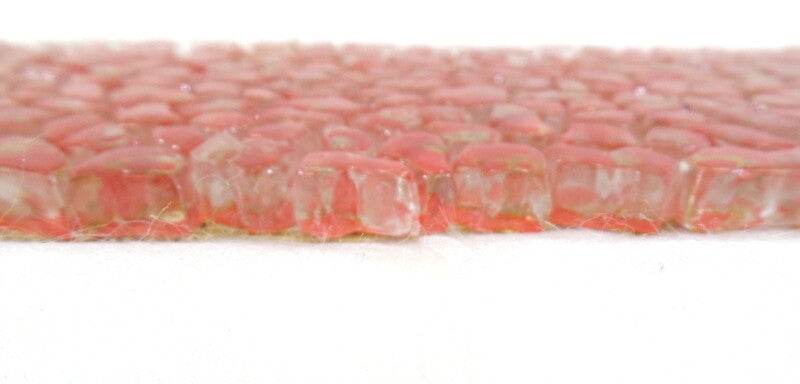 BORDÜRE Glasmosaik Crush Glas  1 Streifen rot klar glänzend unregelmäßig