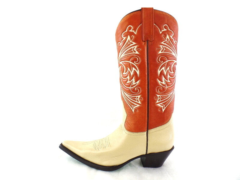 Westernstiefel 41 Hellbraun Beige Creme Cowboystiefel Echtledersohle spitz Lane