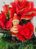 CASA - POADOR GRABSCHMUCK  Rot Weiß Weihnachtsstern Rosen Kunsttanne Kunstblumen