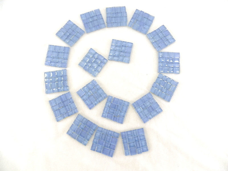 BORDÜRE Glasmosaik Hellblau Klarglas unregelmäßig 18 x 50 x 50mm 288 Steine 5 mm