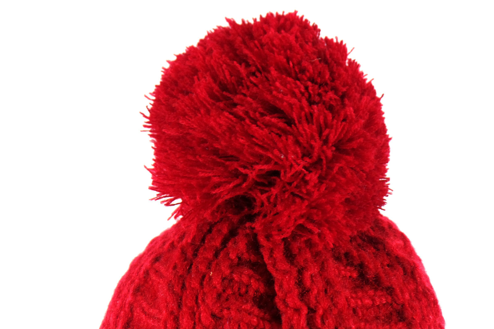 Mütze Strick Rot Winter 3 Bommel Git Strickmütze