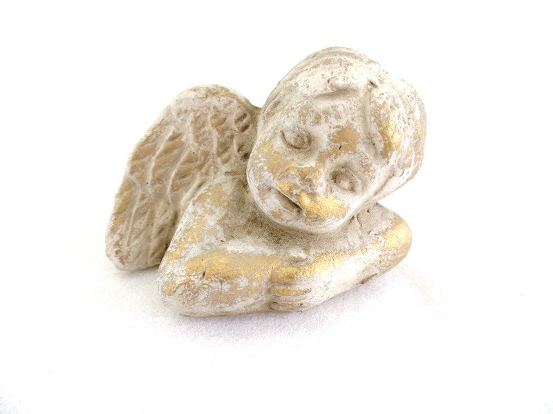 3 Engel Engelfigur patiniert goldfarben 7,5 cm x 6 x 5,5 cm Weihnachten Deko kl.