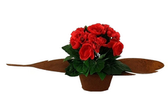 Edelrost Dekoblatt länglich Pflanzschale Schale Metall Blumenschale