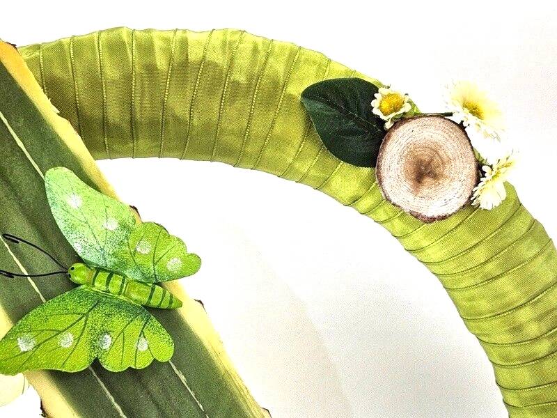 Kranz Türkranz Wand Kranz künstlich trocken Weiß Grün Natur Natur 43 cm