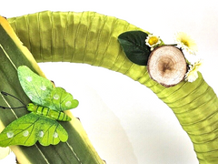 Kranz Türkranz Wand Kranz künstlich trocken Weiß Grün Natur Natur 43 cm