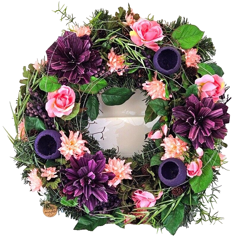 Grabkranz künstliche Tanne Rosen Bell Cup Allerheiligen Totensonntag Friedhof