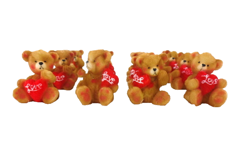 Bärchen Braun 24 mini Bärchen 3,5 x 2,5 cm Kunstoff mit rotem Herz Love