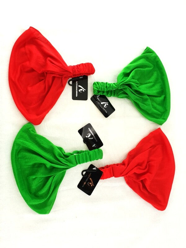 Haarband 4 er Set Unifarben 2 Farben Grün Rot Stoff Stirnband Bandana Haarbänder