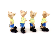 Mäuse Set 4 Stück verschiedene Varianten Keramik Ton 8 cm stehend