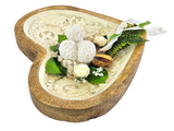CASA - POADOR HERZFORM Mangoholz Emaille Weiß Creme Holzschale Engel Friedhof