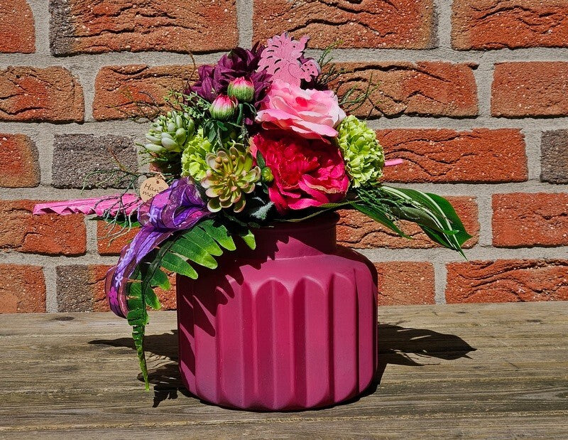 Glasvase Bourdaux rund Zick Zack Muster Petra Schnittblumen Blumen 18 H Geschenk