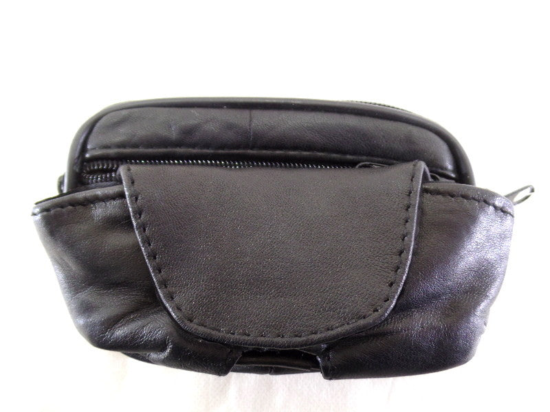 Gürteltasche Schwarz Leder Freizeit Hüfttasche Gürtelschlaufe