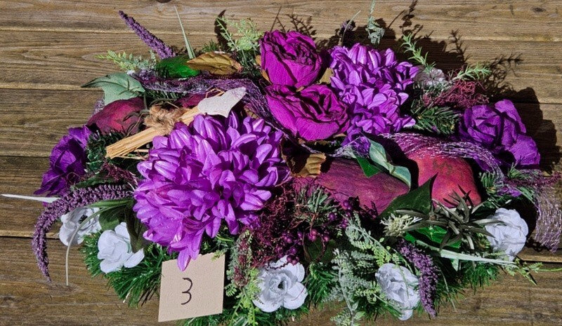 Casa-Poador Grabschmuck Gesteck Exoten Lila künstlich Totensonntag Friedhof Blum